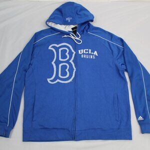 UCLA Bruins Adidas Mens Full Zip Hoodie Blue Size 2XL